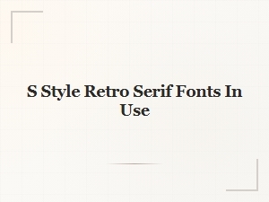 Exploring Classic Retro Serif Font Styles